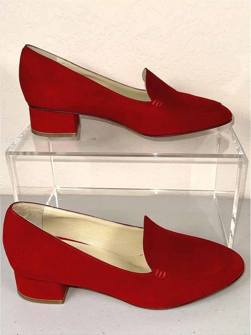 $475 NWOB Sarah Flint Rosie Loafers Flats Red Suede Shoes Size 36 EU 6 US Italy